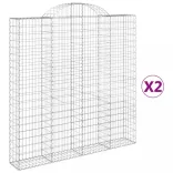 2 db íves horganyzott vas gabion kosár 200 x 30 x 200/220 cm