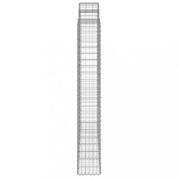 2 db íves horganyzott vas gabion kosár 200 x 30 x 200/220 cm