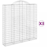 3 db íves horganyzott vas gabion kosár 200 x 30 x 200/220 cm