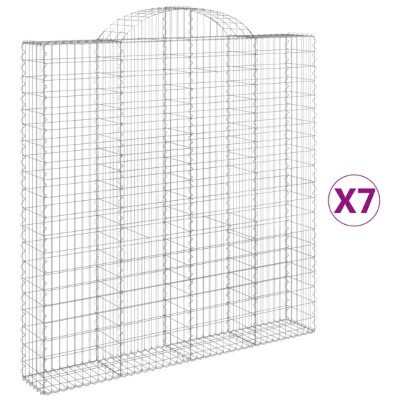 7 db íves horganyzott vas gabion kosár 200x30x200/220 cm