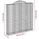 7 db íves horganyzott vas gabion kosár 200x30x200/220 cm