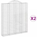 2 db íves horganyzott vas gabion kosár 200x30x220/240 cm