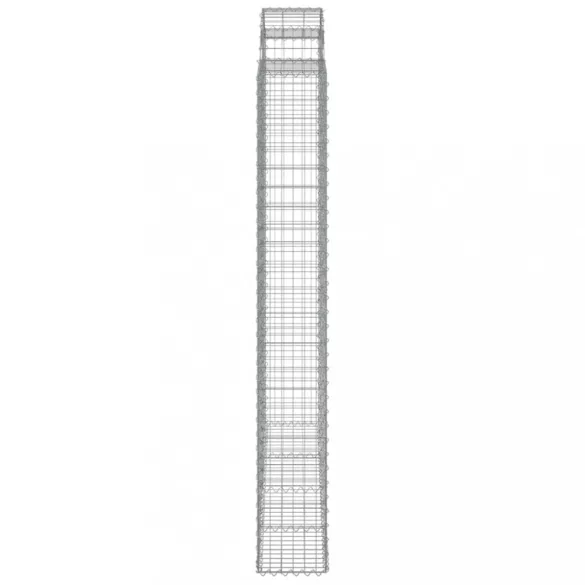 2 db íves horganyzott vas gabion kosár 200x30x220/240 cm