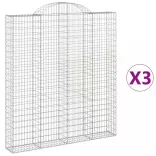 3 db íves horganyzott vas gabion kosár 200x30x220/240 cm