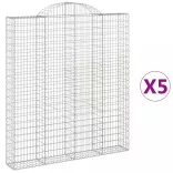 5 db íves horganyzott vas gabion kosár 200x30x220/240 cm