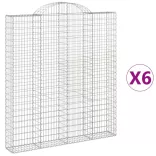6 db íves horganyzott vas gabion kosár 200x30x220/240 cm