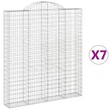 7 db íves horganyzott vas gabion kosár 200x30x220/240 cm