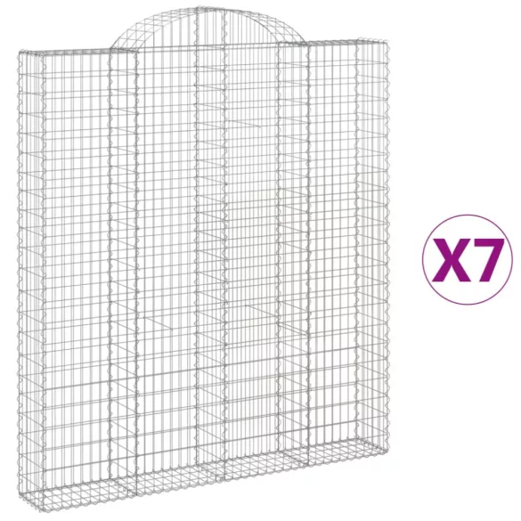 7 db íves horganyzott vas gabion kosár 200x30x220/240 cm