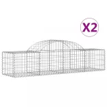 2 db íves horganyzott vas gabion kosár 200x50x40/60 cm