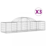 3 db íves horganyzott vas gabion kosár 200x50x40/60 cm