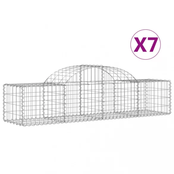 7 db íves horganyzott vas gabion kosár 200x50x40/60 cm
