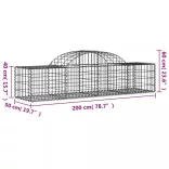 9 db íves horganyzott vas gabion kosár 200x50x40/60 cm