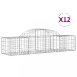 12 db íves horganyzott vas gabion kosár 200x50x40/60 cm