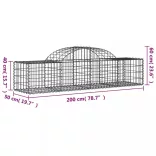 12 db íves horganyzott vas gabion kosár 200x50x40/60 cm