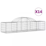 14 db íves horganyzott vas gabion kosár 200x50x40/60 cm