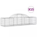 15 db íves horganyzott vas gabion kosár 200x50x40/60 cm
