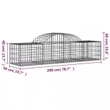 18 db íves horganyzott vas gabion kosár 200x50x40/60 cm