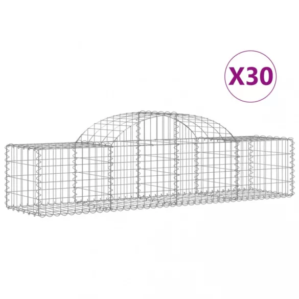 30 db íves horganyzott vas gabion kosár 200x50x40/60 cm