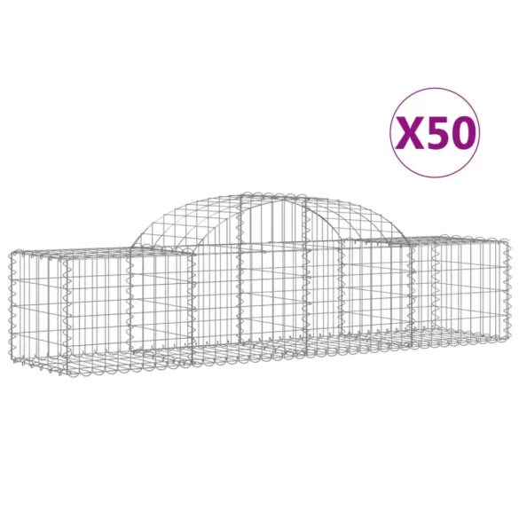 50 db íves horganyzott vas gabion kosár 200x50x40/60 cm