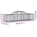 50 db íves horganyzott vas gabion kosár 200x50x40/60 cm
