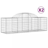 2 db íves horganyzott vas gabion kosár 200x50x60/80 cm