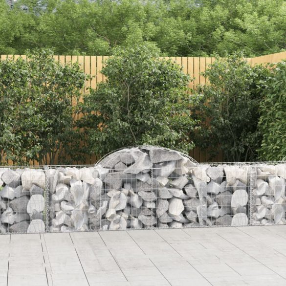 3 db íves horganyzott vas gabion kosár 200x50x60/80 cm