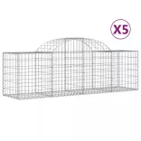 5 db íves horganyzott vas gabion kosár 200x50x60/80 cm
