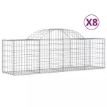 8 db íves horganyzott vas gabion kosár 200x50x60/80 cm
