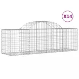 14 db íves horganyzott vas gabion kosár 200x50x60/80 cm