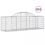 15 db íves horganyzott vas gabion kosár 200x50x60/80 cm