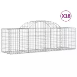 18 db íves horganyzott vas gabion kosár 200x50x60/80 cm