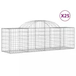25 db íves horganyzott vas gabion kosár 200x50x60/80 cm