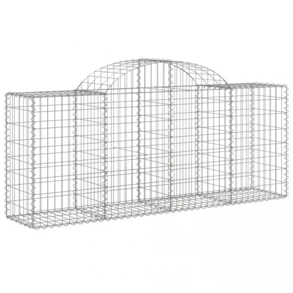 2 db íves horganyzott vas gabion kosár 200x50x80/100 cm