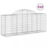 10 db íves horganyzott vas gabion kosár 200x50x80/100 cm
