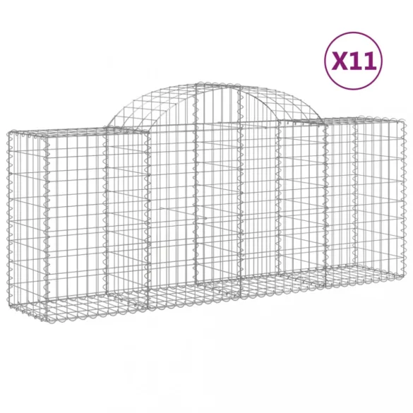 11 db íves horganyzott vas gabion kosár 200x50x80/100 cm