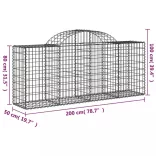 11 db íves horganyzott vas gabion kosár 200x50x80/100 cm