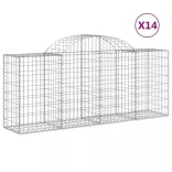 14 db íves horganyzott vas gabion kosár 200x50x80/100 cm