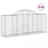 18 db íves horganyzott vas gabion kosár 200x50x80/100 cm