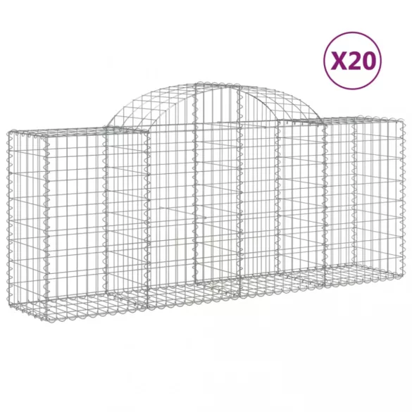 20 db íves horganyzott vas gabion kosár 200x50x80/100 cm