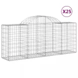 25 db íves horganyzott vas gabion kosár 200x50x80/100 cm