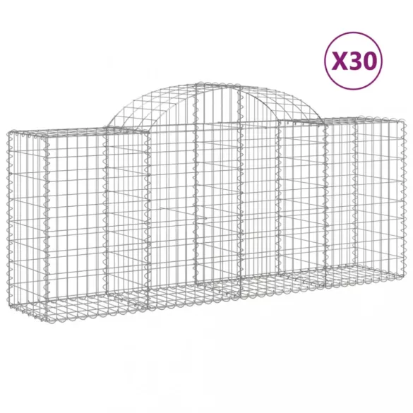 30 db íves horganyzott vas gabion kosár 200x50x80/100 cm