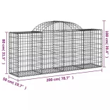 30 db íves horganyzott vas gabion kosár 200x50x80/100 cm