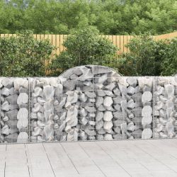   2 db íves horganyzott vas gabion kosár 200 x 50 x 100/120 cm