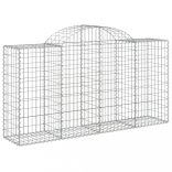 2 db íves horganyzott vas gabion kosár 200 x 50 x 100/120 cm
