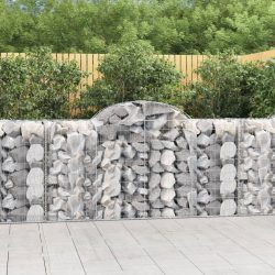   4 db íves horganyzott vas gabion kosár 200 x 50 x 100/120 cm