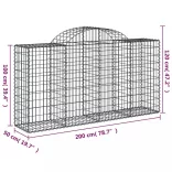 9 db íves horganyzott vas gabion kosár 200 x 50 x 100/120 cm