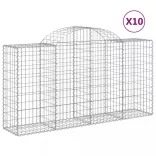 10 db íves horganyzott vas gabion kosár 200 x 50 x 100/120 cm