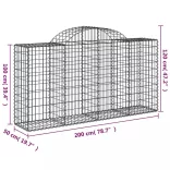 10 db íves horganyzott vas gabion kosár 200 x 50 x 100/120 cm