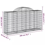 13 db íves horganyzott vas gabion kosár 200x50x100/120 cm