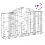 15 db íves horganyzott vas gabion kosár 200x50x100/120 cm